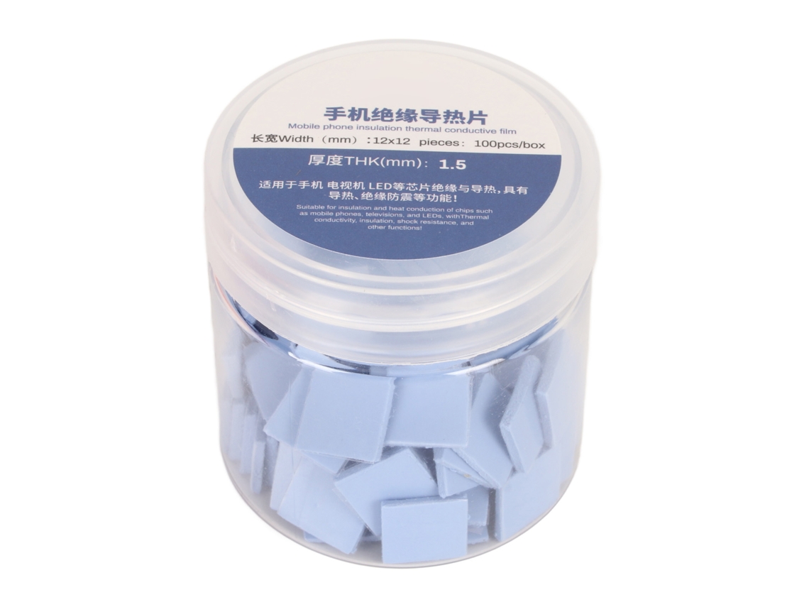 100 Peças De Pasta Termoconduktiva De Silicone Isolante Absorção De Impactos Folha Térmica 12x12x1.5mm Para Telefone Computador