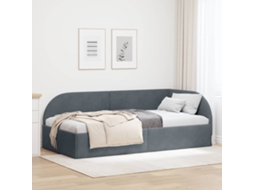 Vidaxl Estrutura De Cama De Canto Cinza Escuro 100 Cm X 200 Cm Veludo