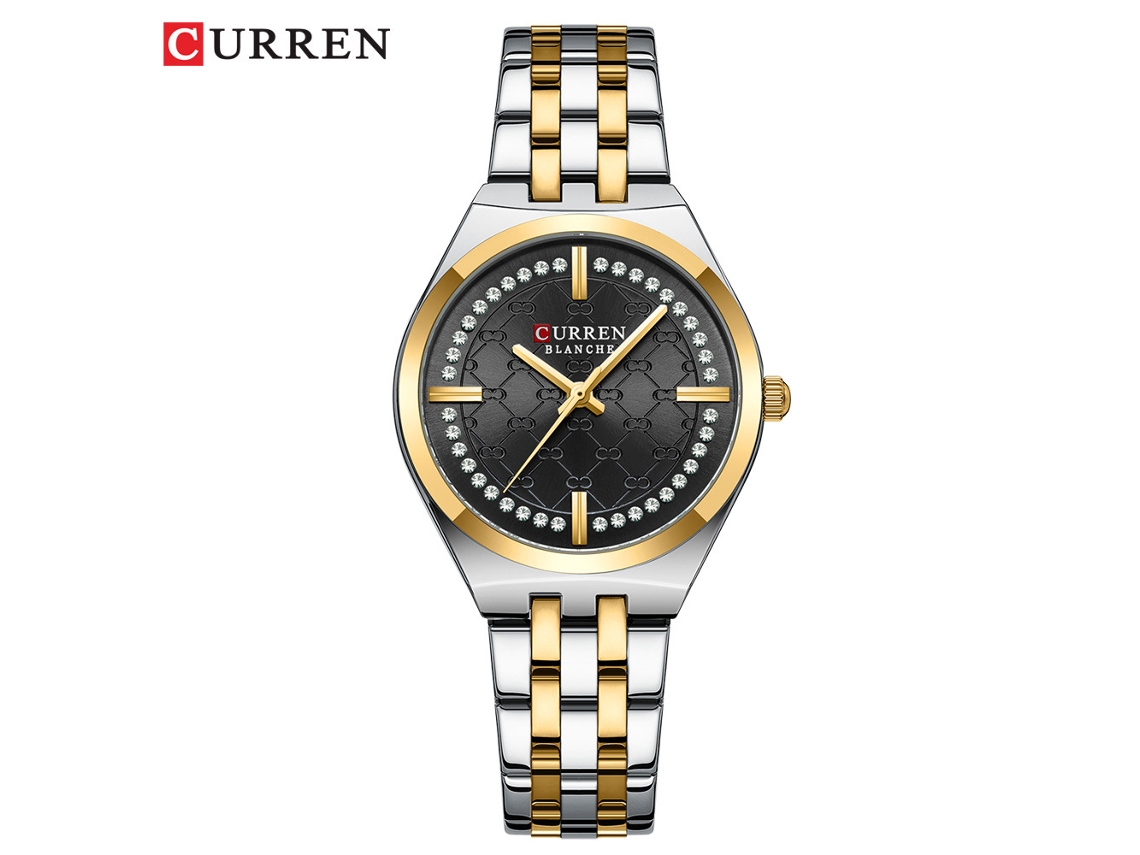 Relógio Feminino MDUG com Pulseira de Aço, Mostrador Estampado e Resistente À Água