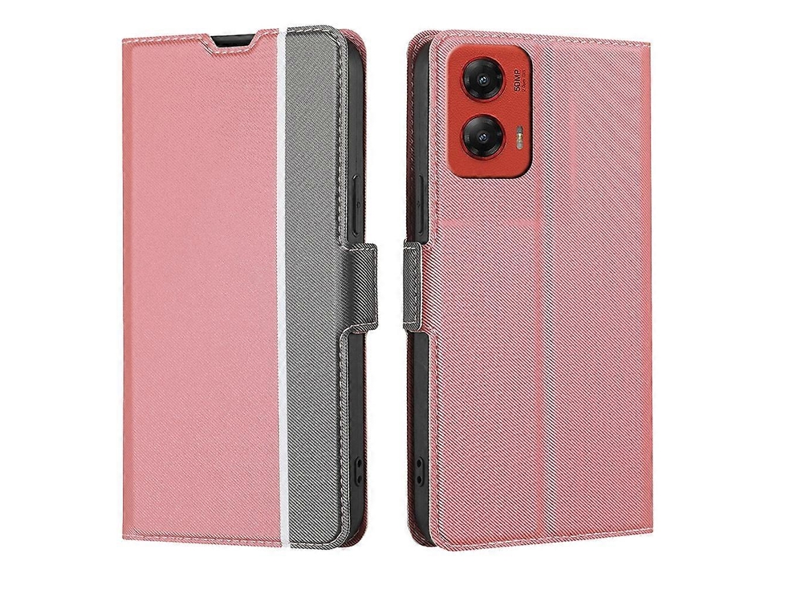 Capa De Couro Para Celular Com Textura De Sarja E Botões Laterais
