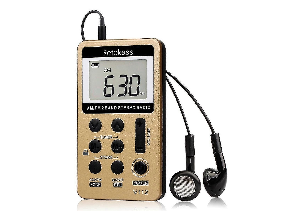 Rádio De Bolso Com Receptor De Música, Alto-falante Embutido E Fone De Ouvido.