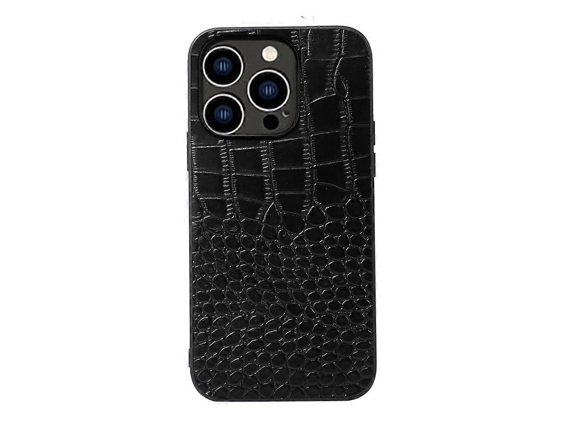 Capa De Couro De Vaca Com Camada Superior De Crocodilo Para Iphone 14 Pro