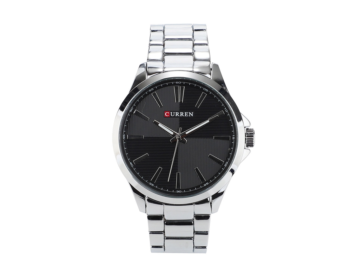 Reloj Hombre Curren 8322 Impermeable Acero Cuarzo Dial Negro Caja Blanca