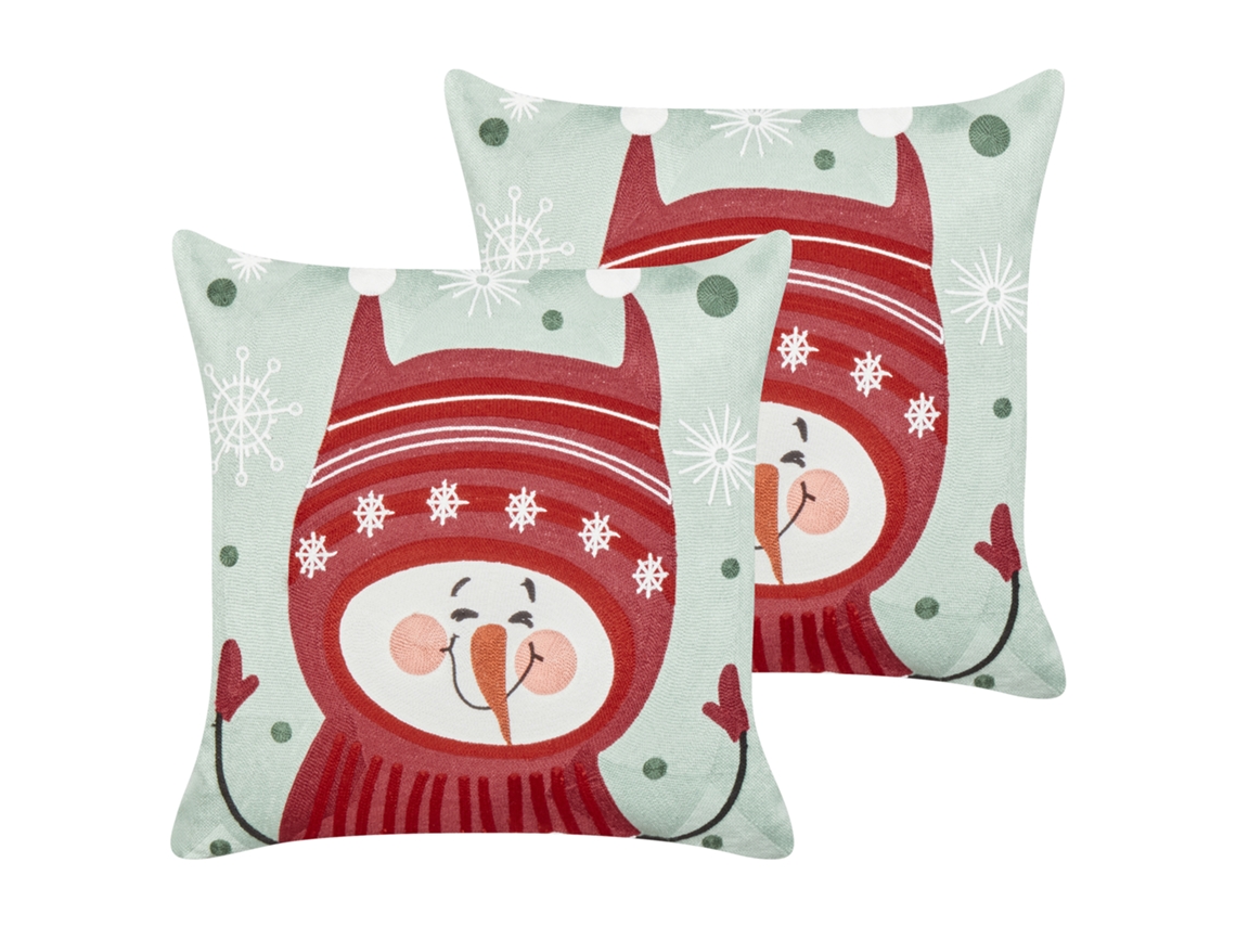 Conjunto de 2 almofadas BELIANI Cupcake de Algodão Vermelho 45x45x8