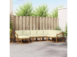 Vidaxl Conjunto De Sofás Para Exterior 8 Unid. Natural E Creme