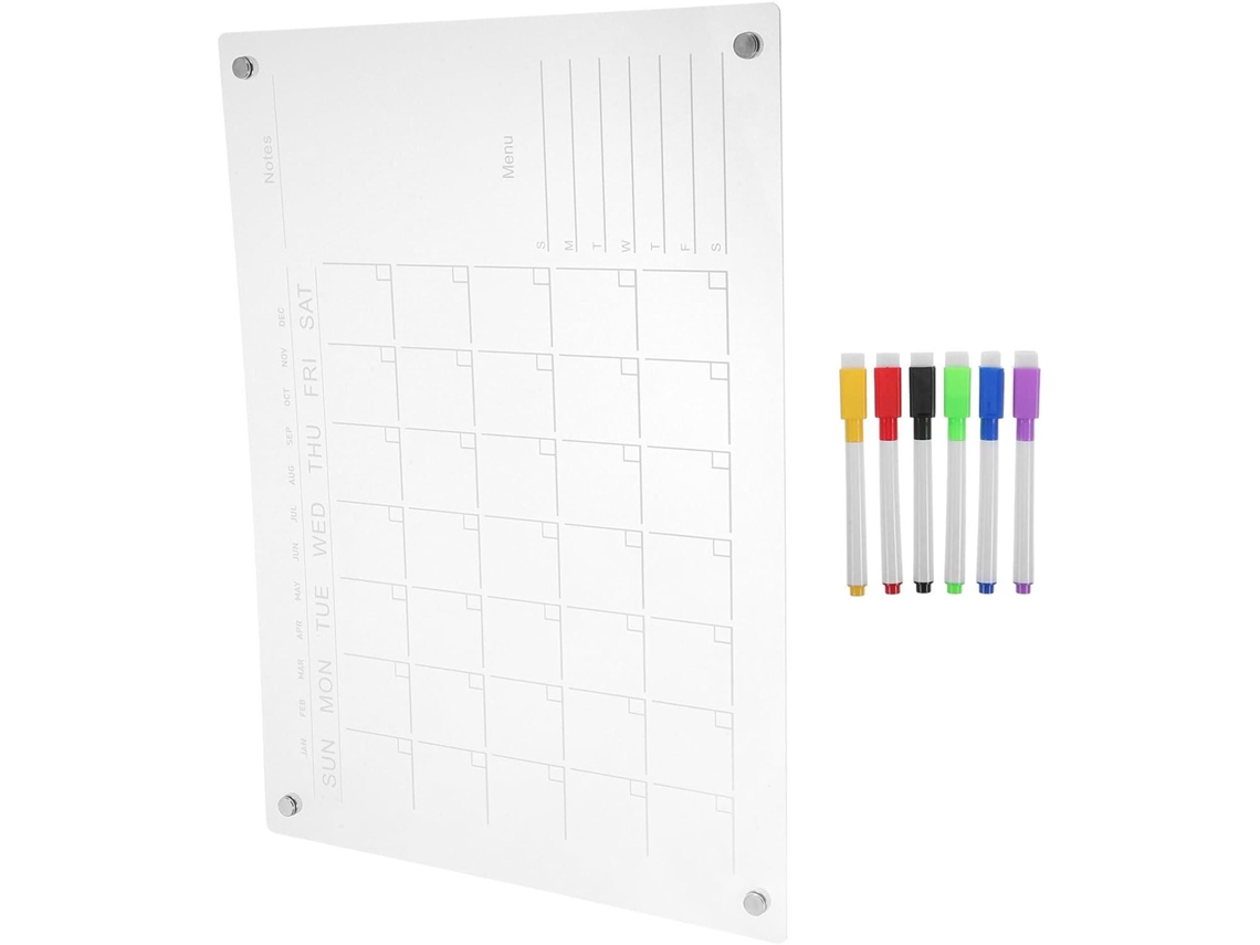 Tableau Blanc Magnétique Acrylique Effaçable À Sec Calendrier Hebdomadaire Para Maison Et Bureau