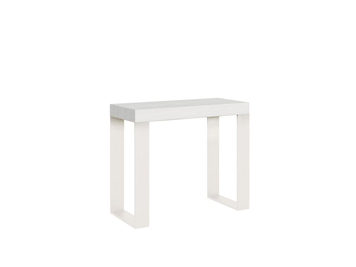 Mesa Consola Extensível 90X40/196 Cm Tecno Small Cinza Branca Quadro Branco