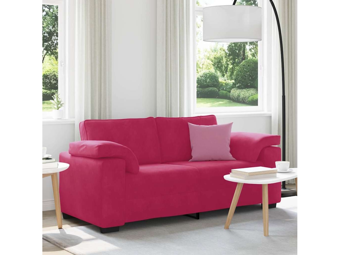 Vidaxl Sofá-luvas 180x77x82 Cm Veludo Vermelho Tinto