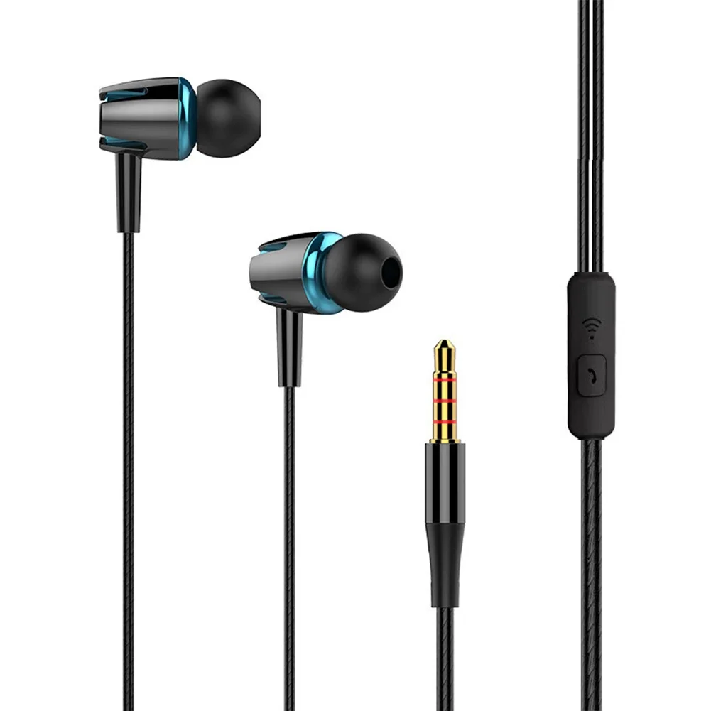 Auriculares Intra auriculares com Cancelamento de Ruído e Microfone, Preto e Azul