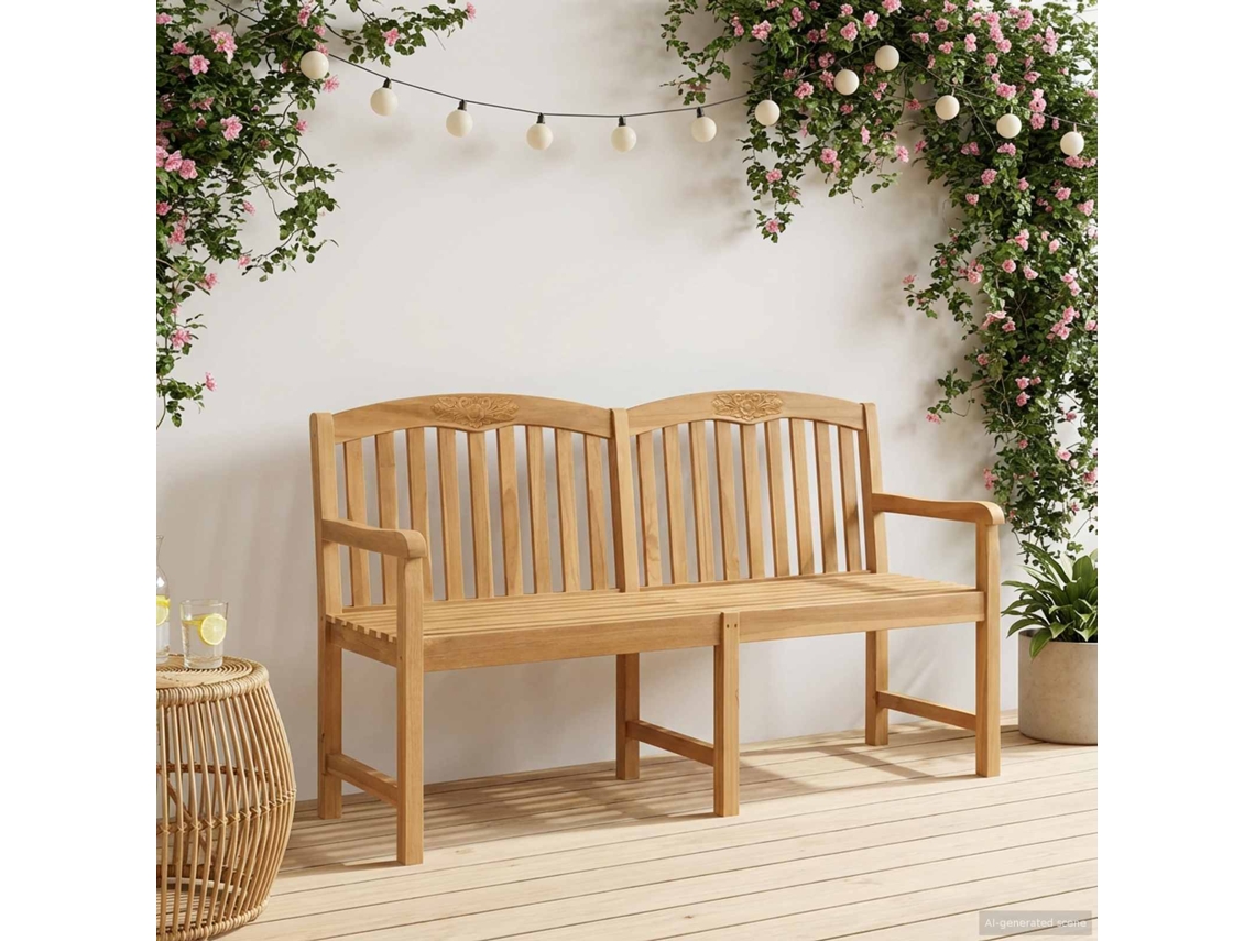 Vidaxl Banco Rosa Esculpido À Mão 179,5 X 61 X 90 Cm Natural