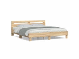 Bed Frame, Bed Frames Vidaxl Marrom Madeira Processada (180 X 200 Cm)