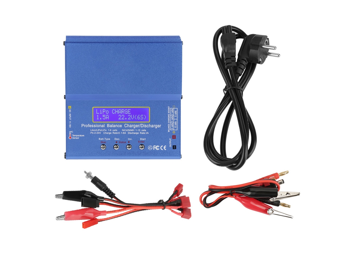 Carregador Descarregador Equilibrado Multifuncional 80w Para Baterias Li-ion Li-po Nicd Ni-mh Rc Profissional