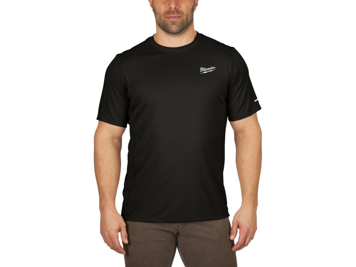 T-shirt de trabalho de manga curta preta clara Wwssbl S Milwaukee