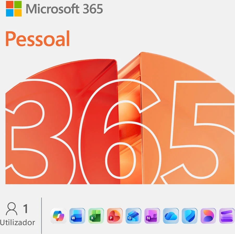 Software MICROSOFT 365 Pessoal (1 Pessoa - PC, Mac, Tablet e Smartphone - 12 Meses - Formato Digital)