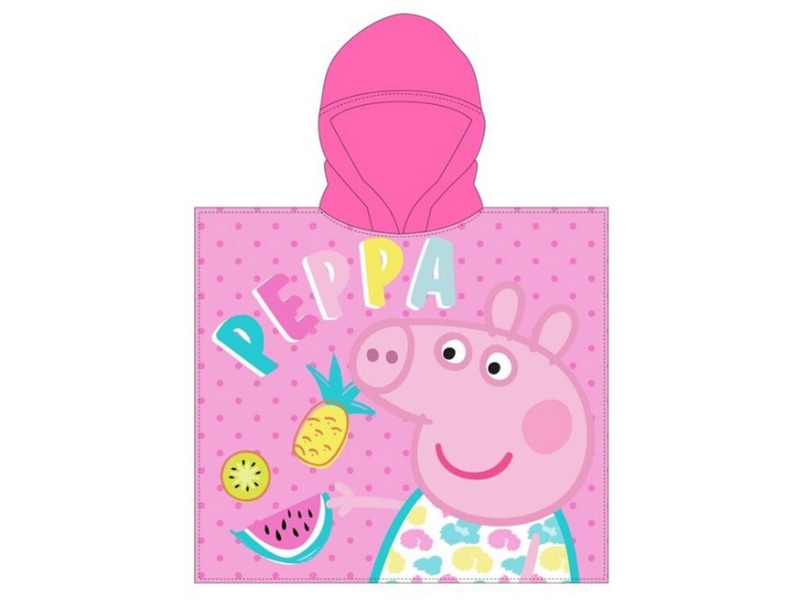 Poncho Toalha Peppa Pig Microfibra 55x115cm.