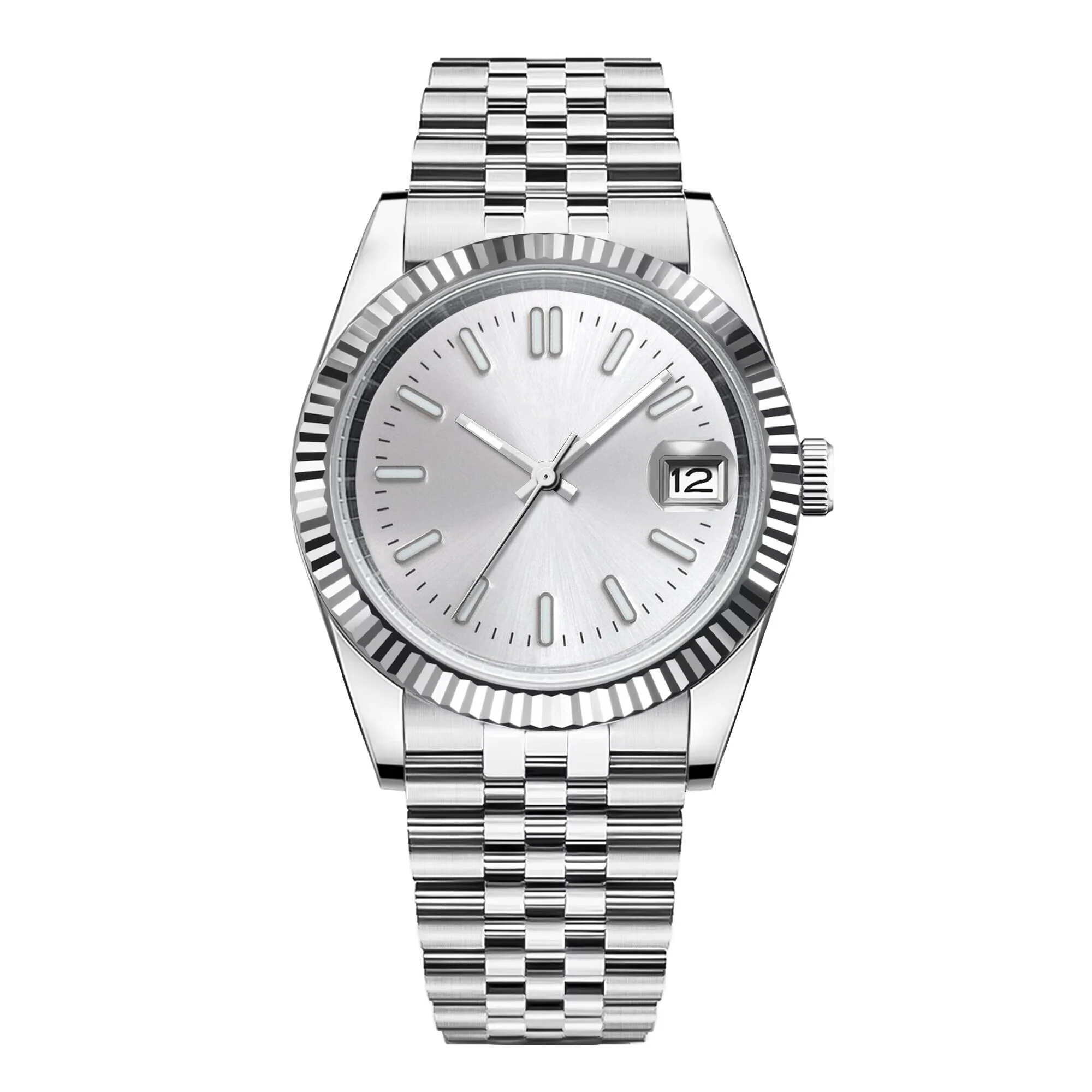 (branco) Relógio Masculino Mecânico Automático De 36/39 Mm, Cristal De Safira, Resistência À Água De 100 M