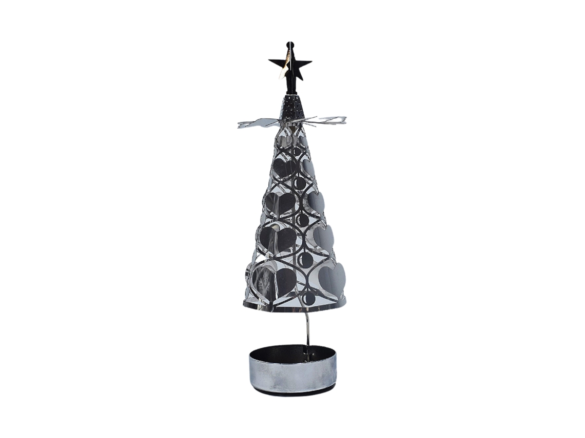 Laxiscreed Velas Natalinas Com Árvores Rotativas Em Prata Para Decoração E Ambiente Festivo