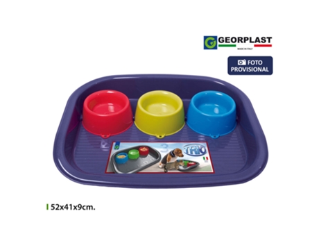 Comedouro para Gatos GEORPLAST Triplo (42 x 51 x 8 cm)