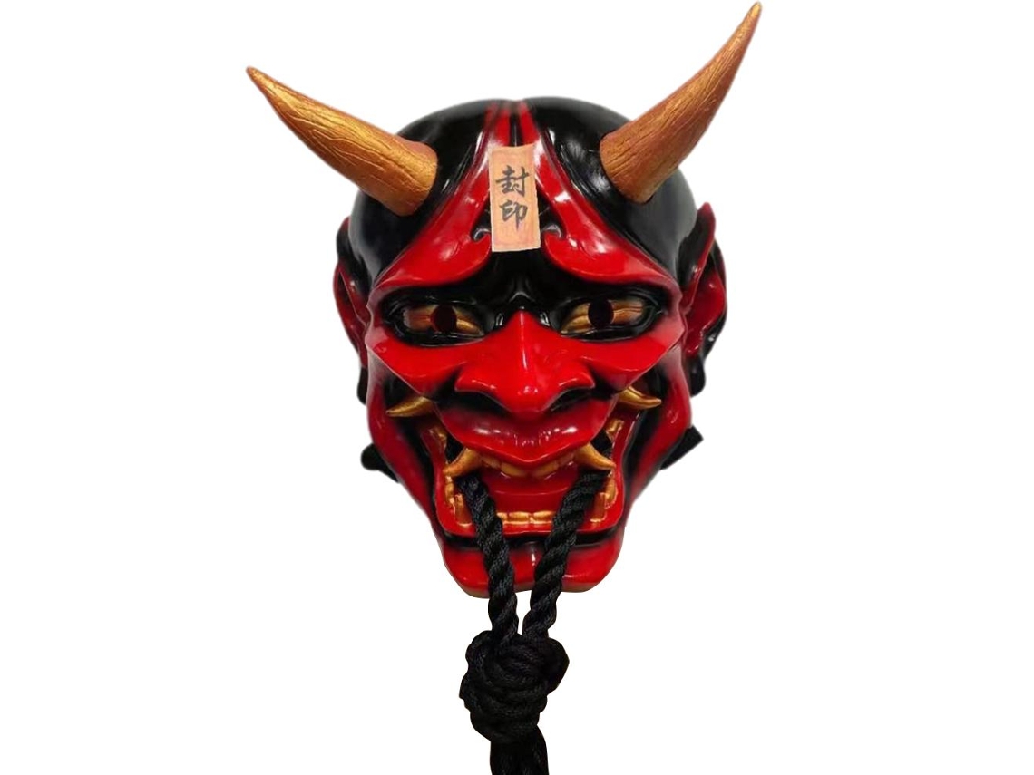 Ats máscara de Resina Cosplay Japonesa de Terror para Halloween e Animes, Disfraz de Demônio para Atsuações Cênicas
