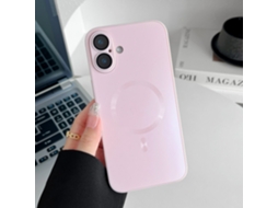 Capa Para Iphone 17 Rosa, Nano-fosca, Com Proteção Magnética Para A Lente E Tela.