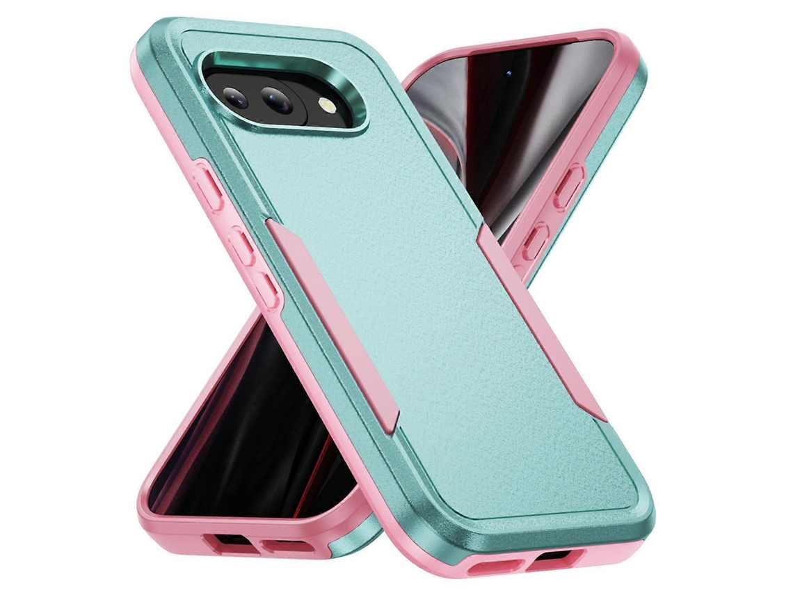 Capa Protetora De Pc Tpu De Nível Militar Para Google Pixel 9a - Verde Rosa