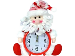 Relógio de Mesa Decorativo de Natal com Papai Noel e Boneco de Neve | S/MARCA