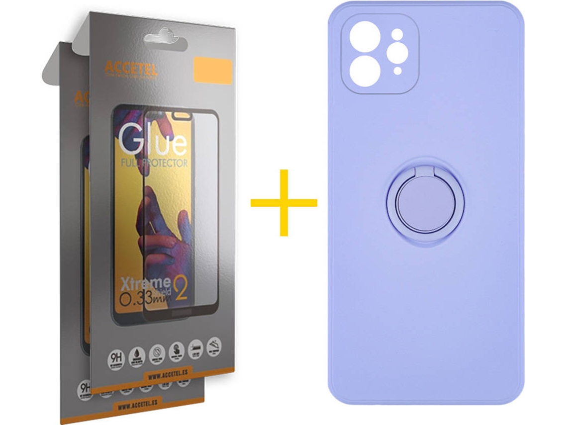 Capa + 2 Películas para iPhone 11 Pro ACCETEL Roxo Lilás