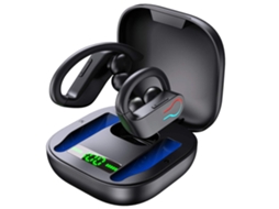 Fones Bluetooth Chronus TWS Esportivo com Controle de Toque e Tela Led Preto JIAPEI