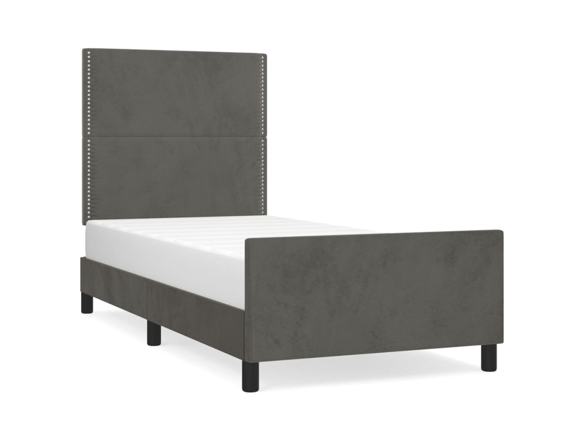 Bed Frame With Headboard, Bed Frames With Headboards Vidaxl Cinzeto Veludo (80 X 200 Cm)