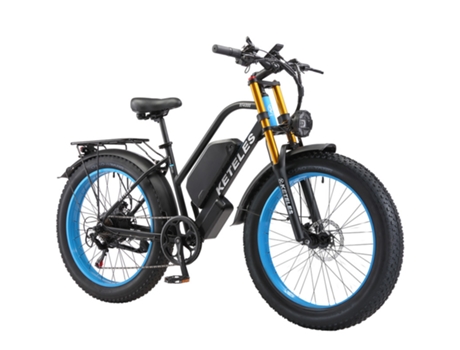 Bicicleta Elétrica Keteles Xf4000 Velocidade Máxima 50 Km/H 2000W Motor 48V 23Ah Motor Duplo Azul KETELETS