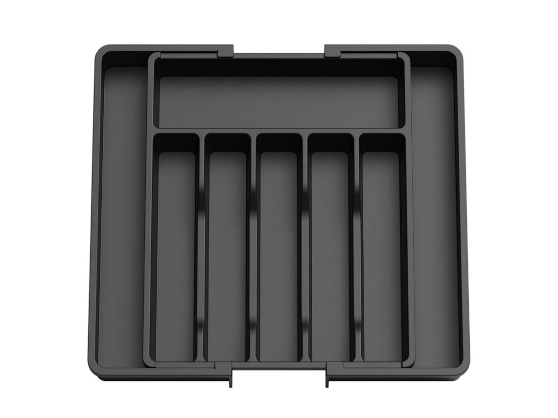 Organizador de talheres Slowmoose, bandeja expansível para talheres de cozinha, suporte para facas e talheres sem BPA, plástico ajustável