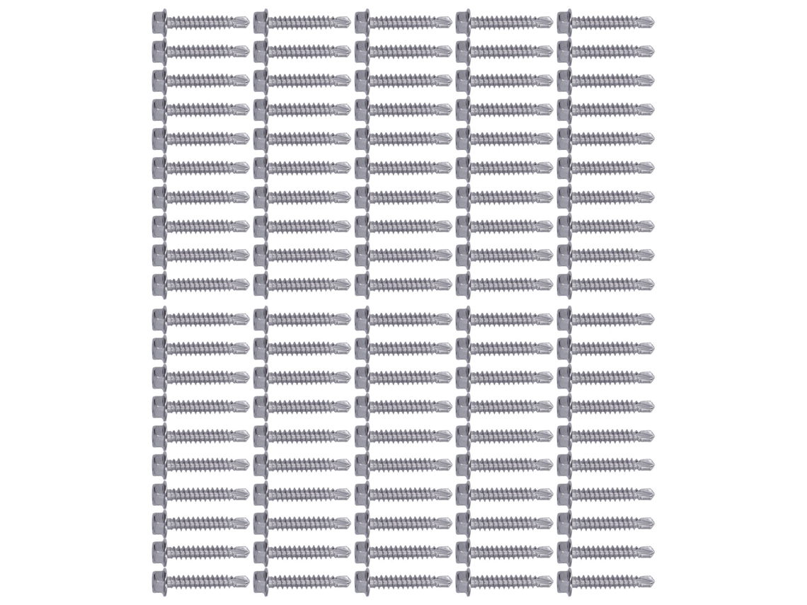 100 Parafusos Auto-perfurantes De Acero Inoxidable Com Cabeça Hexagonal Para Móveis E Reparações Mecânicas