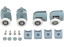 Conjunto De 4 Roldanas Para Porta Chuveiro Com Rodas 25 Mm Painéis Vid