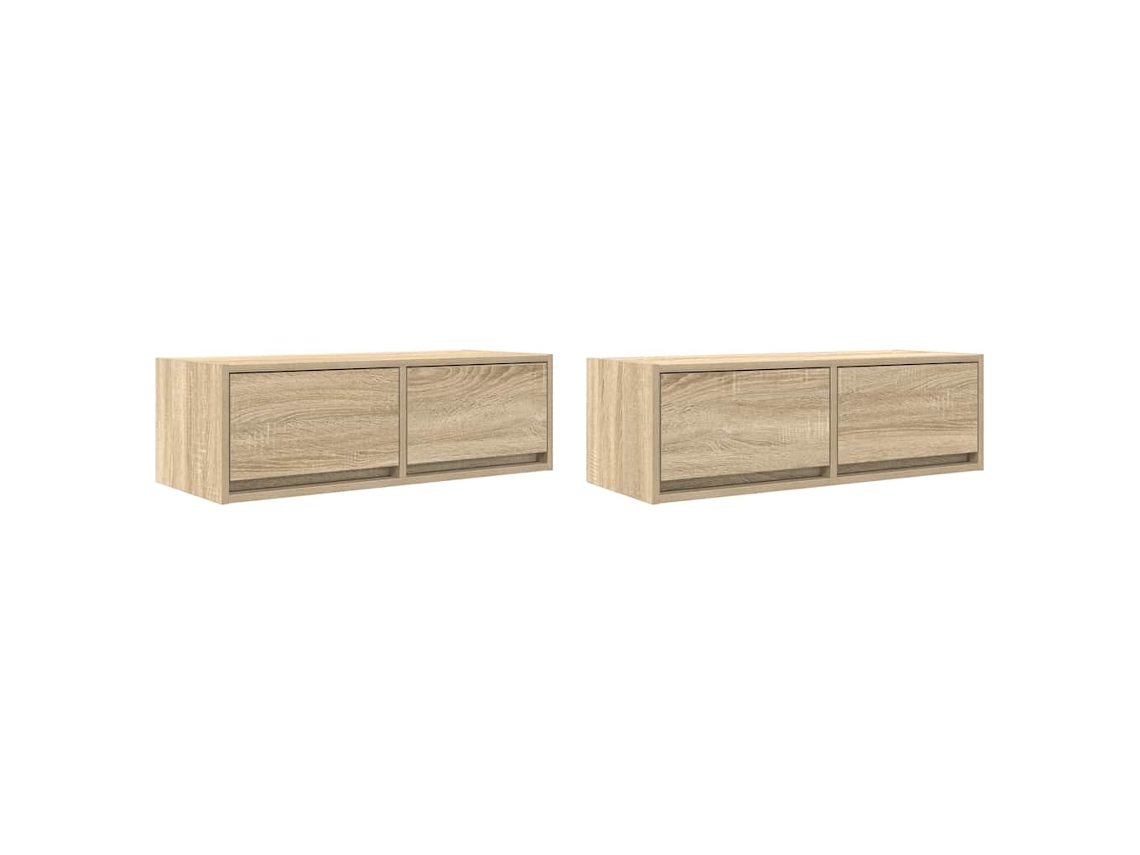Tv Cabinet, Tv Cabinets Vidaxl Marrom Madeira Processada (80 X 31 X 25.5 Cm)