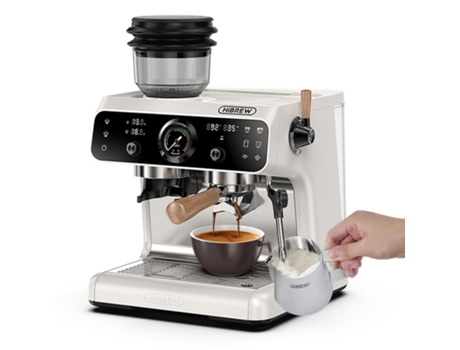 H7b Máquina De Café Expresso/sistema De Aquecimento Duplo/58mm Porta Filtro/moedor Incorporado Com 30 Ajustes De Tamanho Hibrew