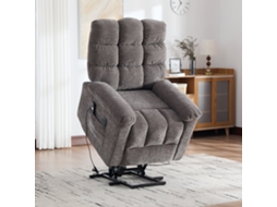 Poltrona Relax NOVELA elétrica multifunções, massagem, aquecimento, apoio ajustável, bolsos, cinza