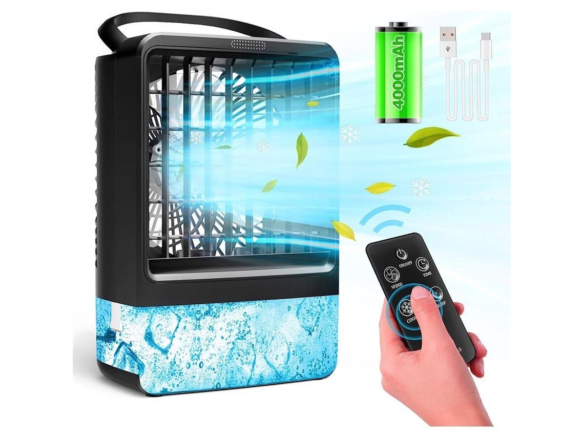 Nova Line ar Condicionado Portátil Ventilador Resfriador 4000mah 4 em 1 3 Velocidades Timer 2h/4h