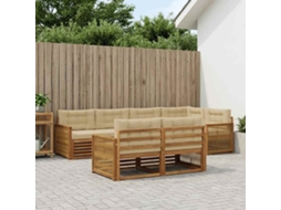 Vidaxl Conjunto De Sofás Para Exterior 7 Unid. Natural E Bege