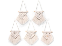 2026 5 Peças Mini Macramé Pendurado na Parede Decoração Técido Manual Tapete para Apartamento Quarto