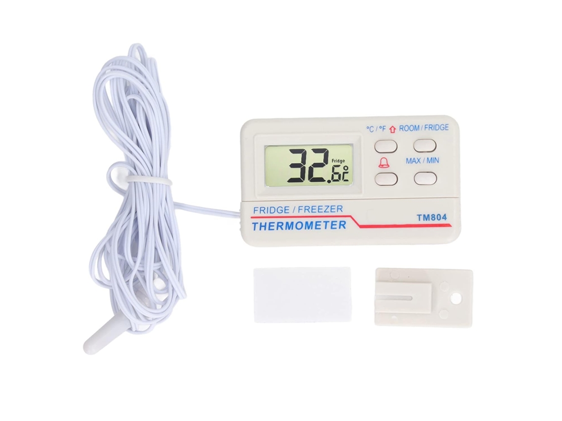 Termômetro Digital Para Refrigerador Com Alarme E Sonda De Temperatura Externa – Monitoramento Freezer Faixa Interna 10a