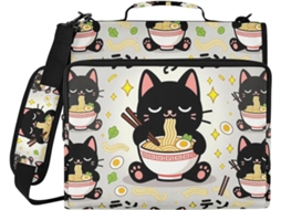 Organizador De Fichário Fofo 3 Argolas 1, 5 Polegadas Com Alça De Ombro E Mão, Vários Bolsos, Pasta Organizadora Escolar