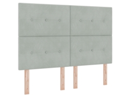 Conjunto 1 Cama Box Vidaxl Cinzento-claro Veludo (200 X 160 Cm)
