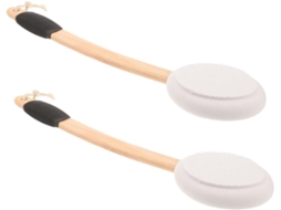 Conjunto De Escova Banho Corporal Homoyoyo 2 Peças Com Cabo Longo E Curvo, Cabeça De Esponja Macia E Pega Antiderrapante