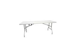 Mesa Plegable Rectangular 180x70x74cm Catering | Mesa Resina Con Patas De Acero Plegable Para Eventos Y Terrazas Blanca Unidad
