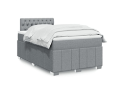 Vidaxl Cama Boxspring Com Colchão 120x190 Cm Tecido Cinzento-claro