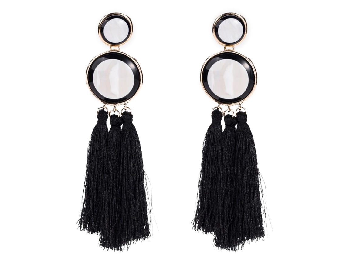 Brincos Pendentes Simples Com Tassel De Fio