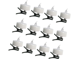 Conjunto de 12 velas de led SFUSHOS, sem chama, com clipes, ideal para decoração de mesas e festas