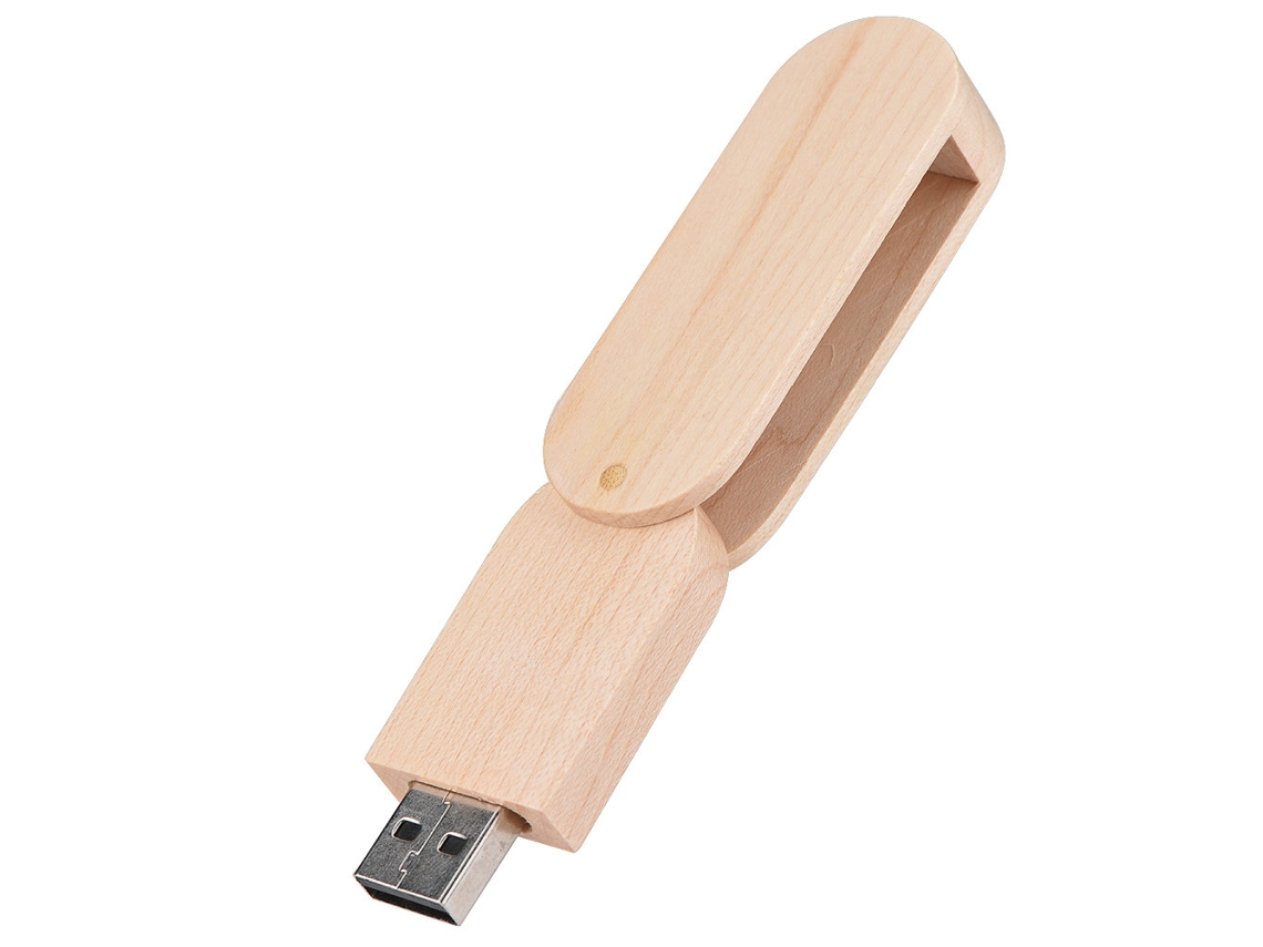 Pen Drive Usb (armazenamento De 64g, Giratório Em Madeira De Maple)