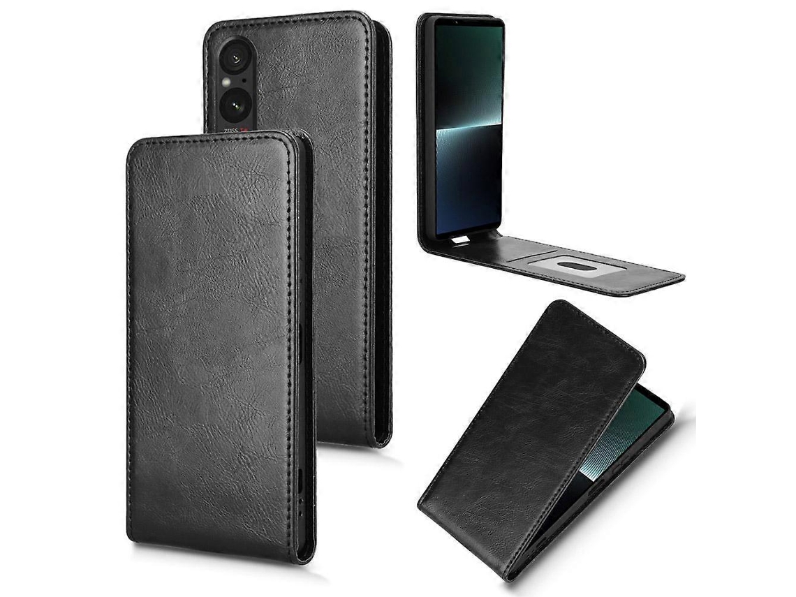 Capa De Couro Com Flip Vertical Magnético Para Celular