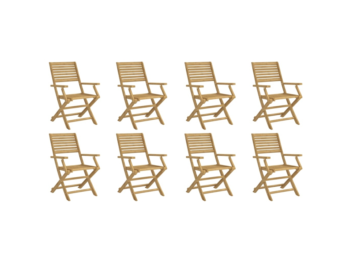 Maison Exclusive - Cadeiras Jardim Dobráveis 8 Pcs 54,5x61,5x86,5 Cm Acácia Maciça